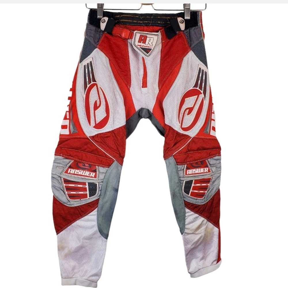 Vintage Answer Racing Alpha Air Men's Red White  Motocross Racing Pants Sz 28